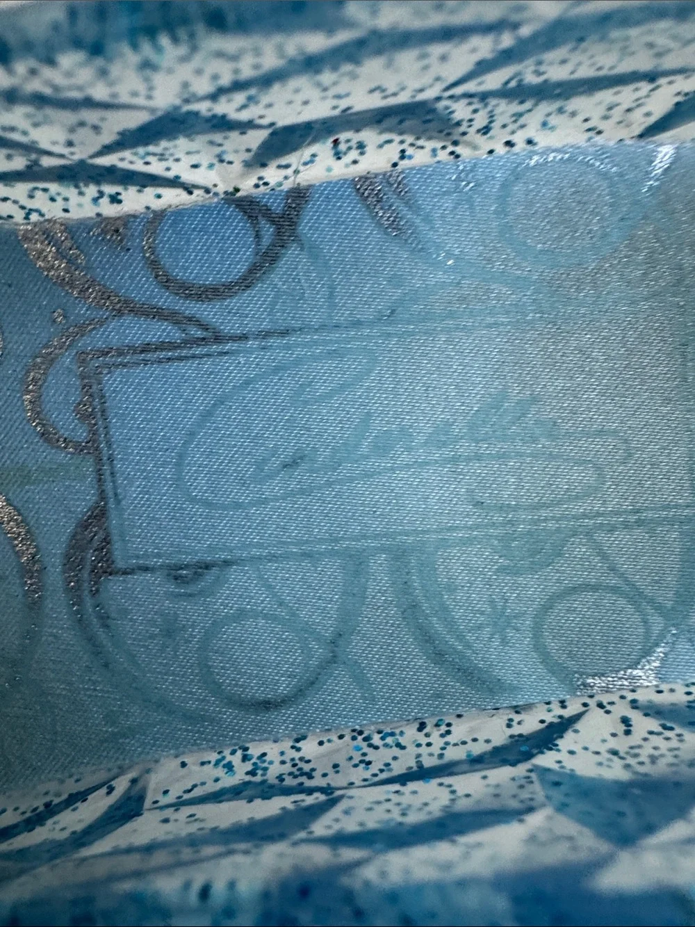 Disney Blue Glitter Jelly Flats with Heart Accent